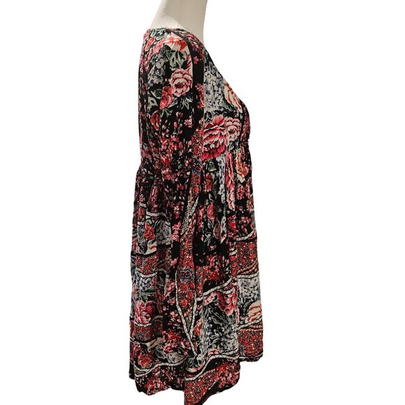 Jaase Woman Babydoll Boho Chic Mini Dress XS Festival Cottagecore Artisanal Core - Picture 3 of 13